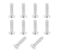 sourcing map 10 Pack Socket Head Screws, M3x14mm Aluminum Alloy Countersunk Head Hex Socket Screws Hardware Hexagon Flat Head Bolts for Model Accessories, Silver Tone
