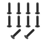 sourcing map 10 Pack Socket Head Screws, M3x14mm Aluminum Alloy Countersunk Head Hex Socket Screws Hardware Hexagon Flat Head Bolts for Model Accessories, Black