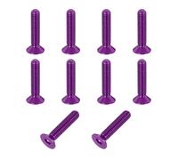 sourcing map 10 Pack Socket Head Screws, M3x14mm Aluminum Alloy Countersunk Head Hex Socket Screws Hardware Hexagon Flat Head Bolts for Model Accessories, Purple
