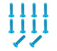 sourcing map 10 Pack Socket Head Screws, M3x14mm Aluminum Alloy Countersunk Head Hex Socket Screws Hardware Hexagon Flat Head Bolts for Model Accessories, Light Blue