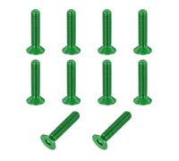 sourcing map 10 Pack Socket Head Screws, M3x14mm Aluminum Alloy Countersunk Head Hex Socket Screws Hardware Hexagon Flat Head Bolts for Model Accessories, Green