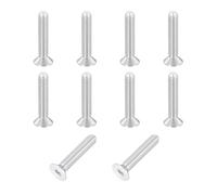 sourcing map 10 Pack Socket Head Screws, M3x16mm Aluminum Alloy Countersunk Head Hex Socket Screws Hardware Hexagon Flat Head Bolts for Model Accessories, Silver Tone
