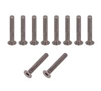 sourcing map 10 Pack Socket Head Screws, M3x20mm Aluminum Alloy Countersunk Head Hex Socket Screws Hardware Hexagon Flat Head Bolts for Model Accessories, Titanium Gray