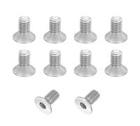sourcing map 10 Pack Socket Head Screws, M3x6mm Aluminum Alloy Countersunk Head Hex Socket Screws Hardware Hexagon Flat Head Bolts for Model Accessories, Silver Tone