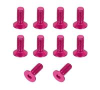 sourcing map 10 Pack Socket Head Screws, M3x8mm Aluminum Alloy Countersunk Head Hex Socket Screws Hardware Hexagon Flat Head Bolts for Model Accessories, Rose Red