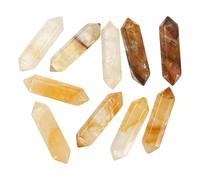 sourcing map 10 Pack Yellow Agate Quartz Crystals, Polished Crystals Bulk Hexagonal Shaped Meditation Gemstone for Jewelry Making Energy Balance Accessories Gifts