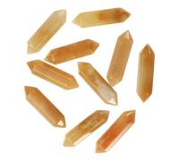 sourcing map 10 Pack Yellow Aventurine Quartz Crystals, Polished Crystals Bulk Hexagonal Shaped Meditation Gemstone for Jewelry Making Energy Balance Accessories Gifts