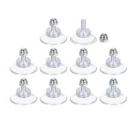 sourcing map 10 Packs Suction Cups for Glass 34mm/1.3" Dia Clear PVC Window Glass Suction Sucker Pads with M6 x 13mm Screw for Window Bathroom Door Glass Wall Car Sun Shade