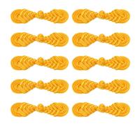 sourcing map 10 Pairs Chinese Knots Frog Buttons Closure Golden Yellow Sewing Buttons Fasteners for DIY Sewing Coats Cloak Sweater Bridal Costume Outfit, 3"x0.7"