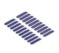 sourcing map 10 Pairs Snapback Strap Cover, 7 Holes Plastic Adjustable Hat Snap Buckle Replacement for Caps Repairing (Black-Blue)