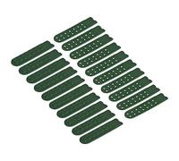 sourcing map 10 Pairs Snapback Strap Cover, Double Row 14 Holes Plastic Adjustable Hat Snap Buckle Replacement for Caps Repairing (Dark Green)