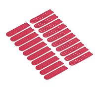 sourcing map 10 Pairs Snapback Strap Cover, Double Row 14 Holes Plastic Adjustable Hat Snap Buckle Replacement for Caps Repairing (Red)