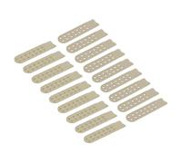 sourcing map 10 Pairs Snapback Strap Cover, Double Row 14 Holes Plastic Adjustable Hat Snap Buckle Replacement for Caps Repairing (Khaki)
