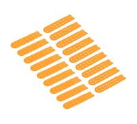 sourcing map 10 Pairs Snapback Strap Cover, Double Row 14 Holes Plastic Adjustable Hat Snap Buckle Replacement for Caps Repairing (Orange-Yellow)