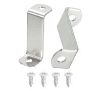 sourcing map 10 Pcs 1 1/4" Offset Canvas Clips, Picture Framing Mirror Clips Z Shape Canvas Painting Mounting Clips with 2 Mounting Holes with Screws, Silver
