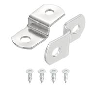 sourcing map 10 Pcs 1/4" Offset Canvas Clips, Picture Framing Mirror Clips Z Shape Canvas Painting Mounting Clips with 2 Mounting Hole with Screws, Silver