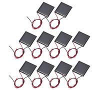 sourcing map 10 Pcs 1.5V 0.09W 60mA Mini Solar Panels, Small Polycrystalline Solar Cell Panel with 2 Cable for DIY Electric Toy Materials Kits Charger, 30mm x 30mm