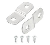 sourcing map 10 Pcs 1/8" Offset Canvas Clips, Picture Framing Mirror Clips Z Shape Canvas Painting Mounting Clips with 2 Mounting Hole with Screws, Silver