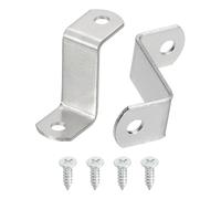 sourcing map 10 Pcs 1" Offset Canvas Clips, Picture Framing Mirror Clips Z Shape Canvas Painting Mounting Clips with 2 Mounting Holes with Screws, Silver