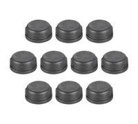 sourcing map 10 Pcs 1" Pipe Fitting Caps, Round Head Steel Threaded Pipe Fitting End Cap for Plumbing Water Line Decor Furniture, Black