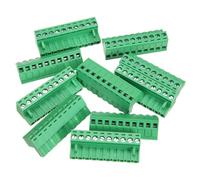 sourcing map 10 Pcs 10 Pin 5.08mm Pitch PCB Mount Screw Terminal Block Connector Male Plug, No Soldering Panel Mount Pluggable Type Connector 300V 20A for 24-12AWG Cable