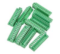 sourcing map 10 Pcs 11 Pin 5.08mm Pitch PCB Mount Screw Terminal Block Connector Male Plug, No Soldering Panel Mount Pluggable Type Connector 300V 20A for 24-12AWG Cable