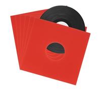 sourcing map 10 Pcs 12" Vinyl Record Jackets,Kraft Paper Vinyl Outer Sleeves with Hole Album Protector Covers for LP Vinyl Records Collections Storage,Red