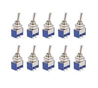 sourcing map 10 Pcs 125VAC 6A On/off 2 Position Terminal SPST Latching Mini Toggle Switch Bule