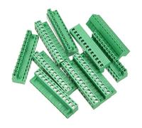 sourcing map 10 Pcs 13 Pin 5.08mm Pitch PCB Mount Screw Terminal Block Connector Male Plug, No Soldering Panel Mount Pluggable Type Connector 300V 20A for 24-12AWG Cable