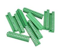 sourcing map 10 Pcs 14 Pin 5.08mm Pitch PCB Mount Screw Terminal Block Connector Male Plug, No Soldering Panel Mount Pluggable Type Connector 300V 20A for 24-12AWG Cable