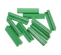sourcing map 10 Pcs 15 Pin 5.08mm Pitch PCB Mount Screw Terminal Block Connector Male Plug, No Soldering Panel Mount Pluggable Type Connector 300V 10A for 24-12AWG Cable