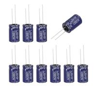 sourcing map 10 Pcs 15uF 100V Non-Polarized Electrolytic Capacitor, 13x21mm Non-Polar Upgrade Capacitors for Audio Tweeter Speaker Crossover Frequency Divider Amplifier, Blue