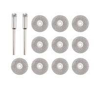 sourcing map 10 Pcs 16mm Diamond Coated Cutting Wheels with 2 Pcs 3mm Mandrels for Rotary Tool