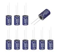 sourcing map 10 Pcs 2.2uF 100V Non-Polarized Electrolytic Capacitor, 13x21mm Non-Polar Upgrade Capacitors for Audio Tweeter Speaker Crossover Frequency Divider Amplifier, Blue