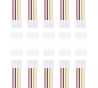 sourcing map 10 Pcs 2.54mm 4 Pin XH Connector Kit, Single Head Male Connector Plug with 26 AWG 100mm Wire Cable and Female Motherboard Connector for Speakers,LED Light Strips,Small Appliances