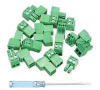 sourcing map 10 Pcs 2 Pin 3.81mm Pitch PCB Mount Screw Terminal Block Connector Plug Socket Panel Mount Pluggable Type Connector 300V 8A for 28-16AWG Cable for Electronic Device Chip