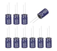 sourcing map 10 Pcs 22uF 100V Non-Polarized Electrolytic Capacitor, 13x21mm Non-Polar Upgrade Capacitors for Audio Tweeter Speaker Crossover Frequency Divider Amplifier, Blue