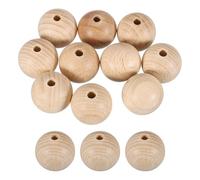sourcing map 10 Pcs 25mm Wood Beads, Pure Natural Round Wooden Beads Unfinished Wood Loose Spacer Beads for Jewelry Making DIY Crafts Garland Macrame Home Decoration