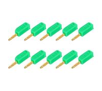 sourcing map 10 Pcs 2mm Banana Plugs, 10A 7mm OD 26.5mm Length Speaker Wire Cable Plugs Connectors, Banana Jack Connector for Speaker Wire Audio Cable, Green