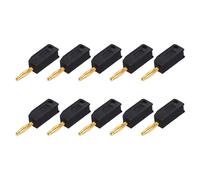 sourcing map 10 Pcs 2mm Banana Plugs, 10A 7mm OD 26.5mm Length Speaker Wire Cable Plugs Connectors, Banana Jack Connector for Speaker Wire Audio Cable, Black