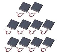 sourcing map 10 Pcs 2V 0.22W 110mA Mini Solar Panels, Small Polycrystalline Solar Cell Panel with 2 Cable for DIY Electric Toy Materials Kits Charger, 44mm x 44mm