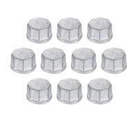 sourcing map 10 Pcs 3/4" Pipe Fitting Caps, Octagon Head Steel Threaded Pipe Fitting End Cap for Plumbing Water Line Decor Furniture, Silver