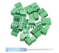 sourcing map 10 Pcs 3 Pin 3.81mm Pitch PCB Mount Screw Terminal Block Connector Plug Socket Panel Mount Pluggable Type Connector 300V 8A for 28-16AWG Cable for Electronic Device Chip