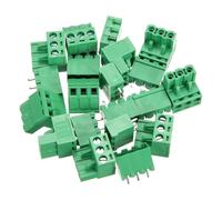 sourcing map 10 Pcs 3 Pin 5.08mm Pitch PCB Mount Screw Terminal Block Connector Plug Socket Panel Mount Pluggable Type Connector 300V 20A for 24-12AWG Cable