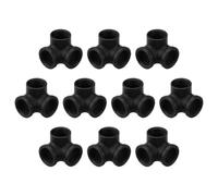 sourcing map 10 Pcs 3-Way Iron Pipe Connectors, 3/4" Side Outlet Elbow Corner Pipe Fitting Malleable Iron Plumbing Fittings for Industrial Shelving Decor Furniture DIY Projects
