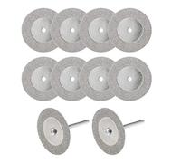 sourcing map 10 Pcs 35mm Diamond Cutting Wheels Cut Off Wheel with 2 Pcs Mandrels for Rotary Tool