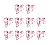 sourcing map 10 Pcs 3D Heart Pink Nail Rhinestones 12x13mm K9 Glass Crystal Rhinestones Pointed Back Crooked Heart Gems for Nail Charm Art DIY Craft