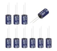 sourcing map 10 Pcs 4.7uF 100V Non-Polarized Electrolytic Capacitor, 13x21mm Non-Polar Upgrade Capacitors for Audio Tweeter Speaker Crossover Frequency Divider Amplifier, Blue