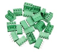 sourcing map 10 Pcs 4 Pin 5.08mm Pitch PCB Mount Screw Terminal Block Connector Plug Socket Panel Mount Pluggable Type Connector 300V 20A for 24-12AWG Cable