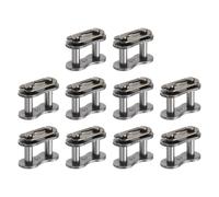 sourcing map 10 Pcs #40 Chain Master Connect Links 16.2mm Pitch, Carbon Steel Roller Chain Connector Links, Master Link Replacement for Bike Bicycle Go Kart